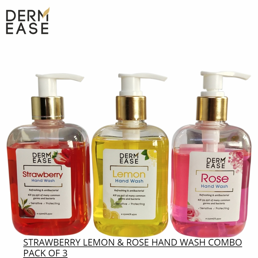 DERM EASE Strawberry Lemon & Rose Hand Wash Combo