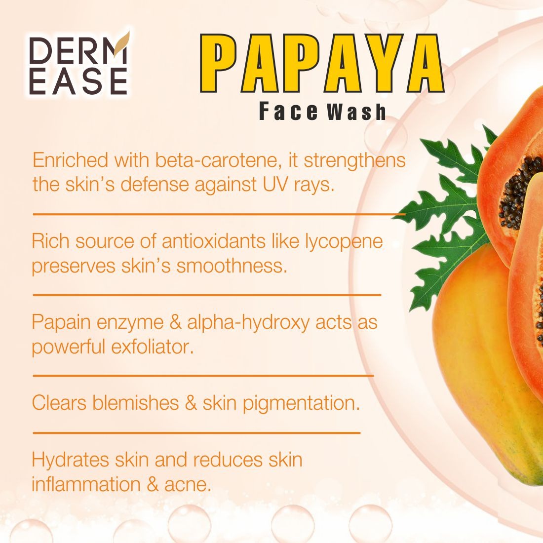 DERM EASE Papaya & Strawberry Face Wash Combo