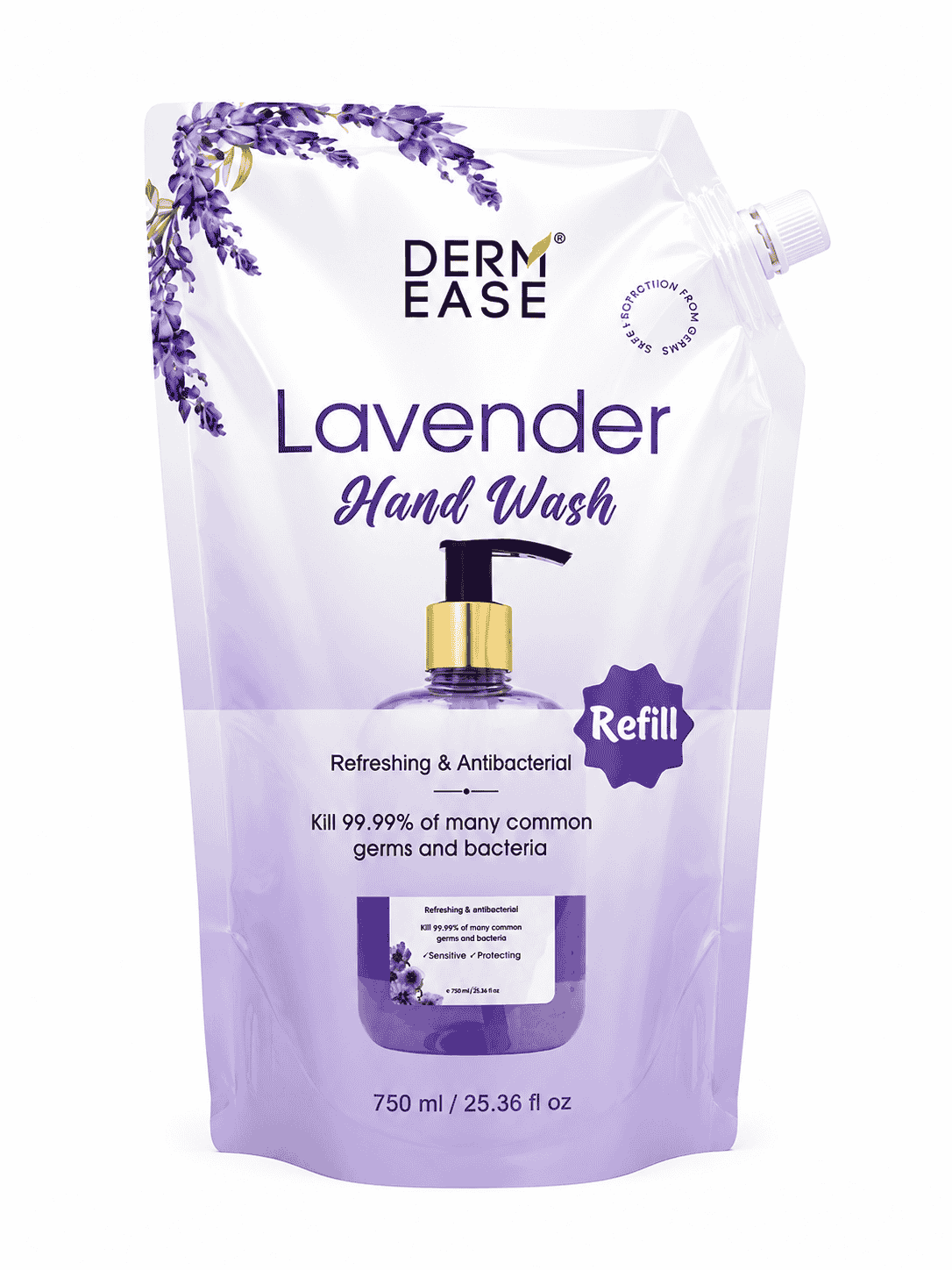 DERM EASE Lavender Hand Wash Refill – 750 ml