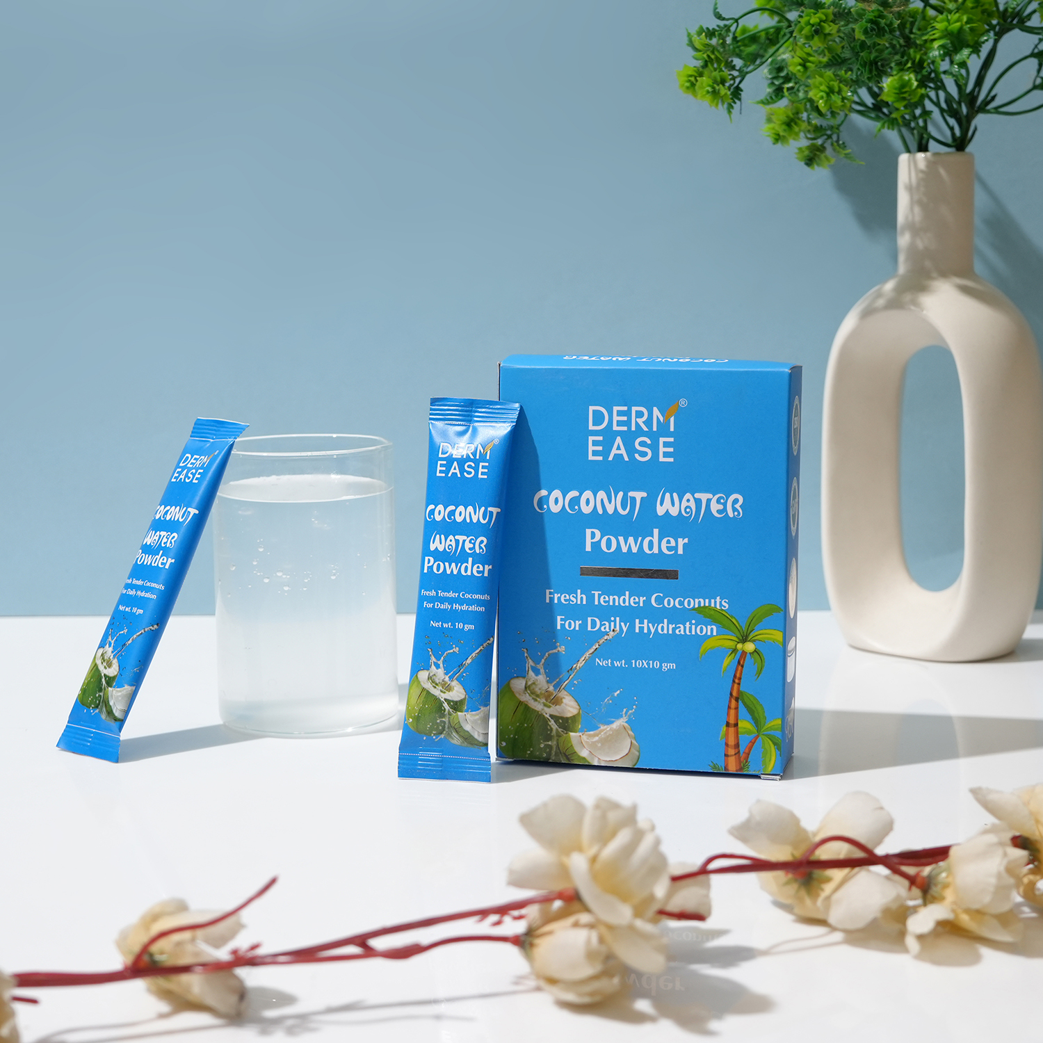 DERM EASE COCONUT WATER POWDER (PACK OF 10 SACHET)
