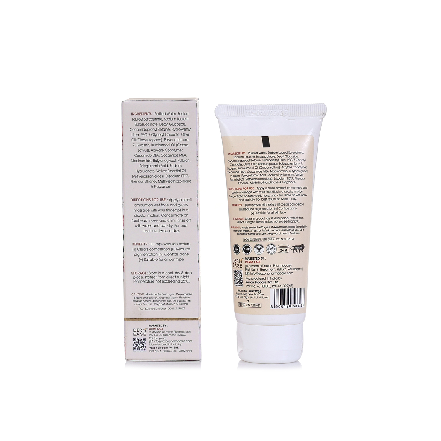 DERM EASE KUMKUMADI  FACE WASH