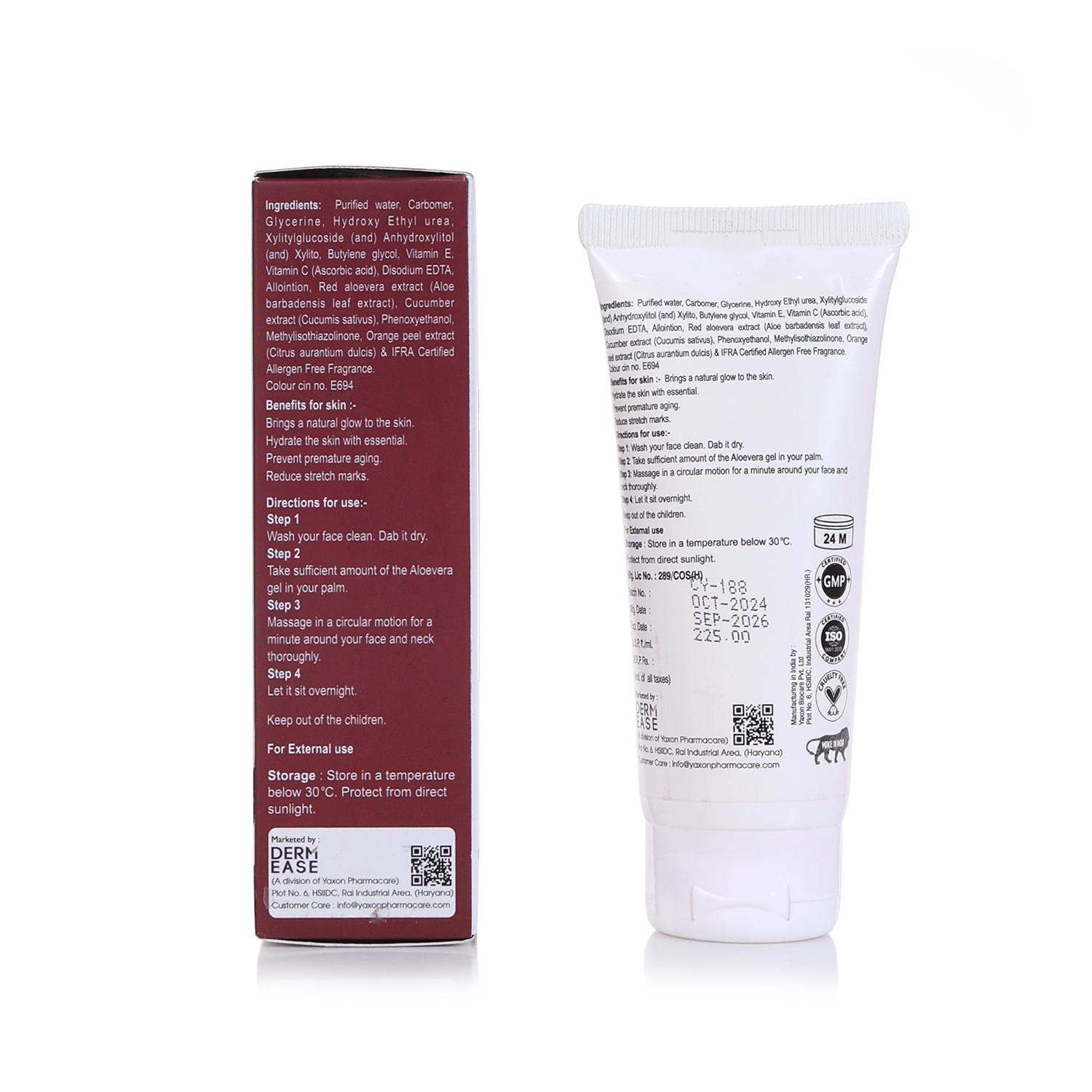 DERM EASE RED ALOE VERA GEL