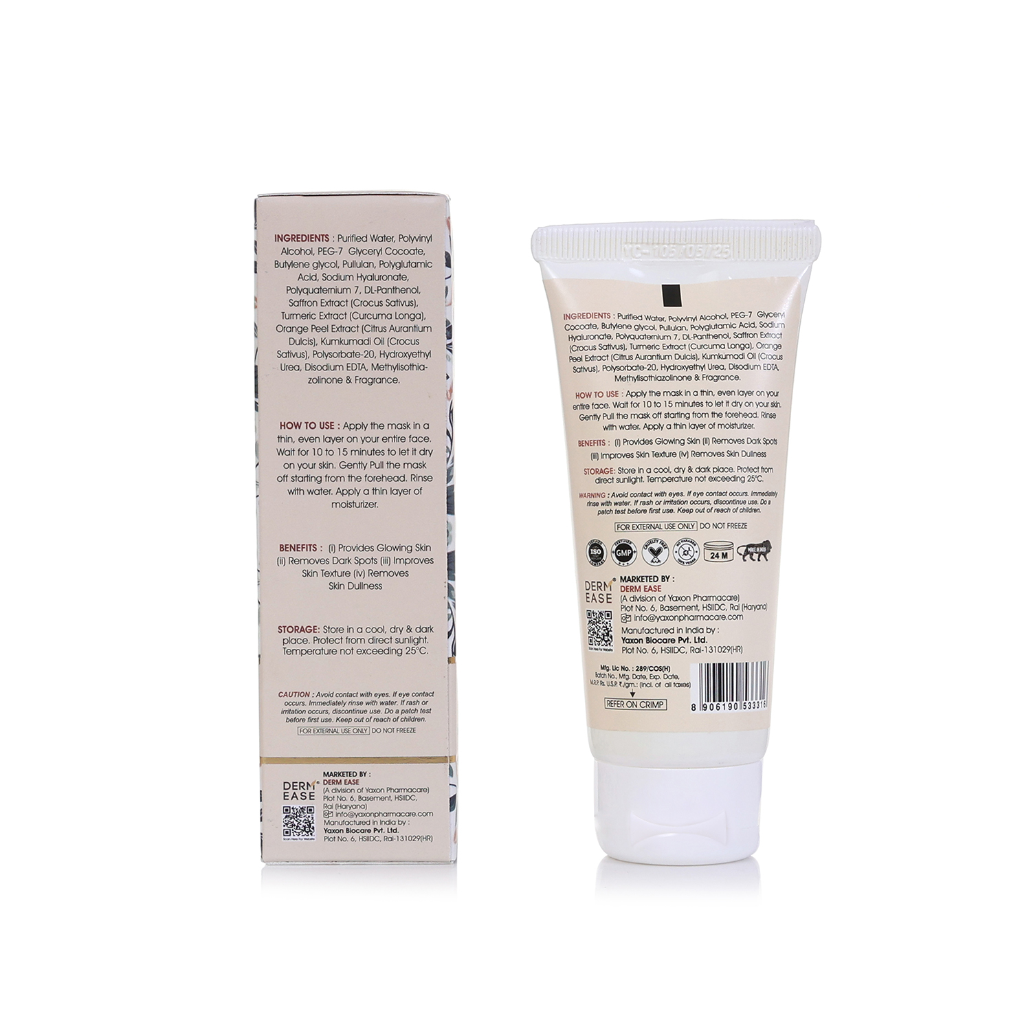 DERM EASE KUMKUMADI PEEL OFF MASK