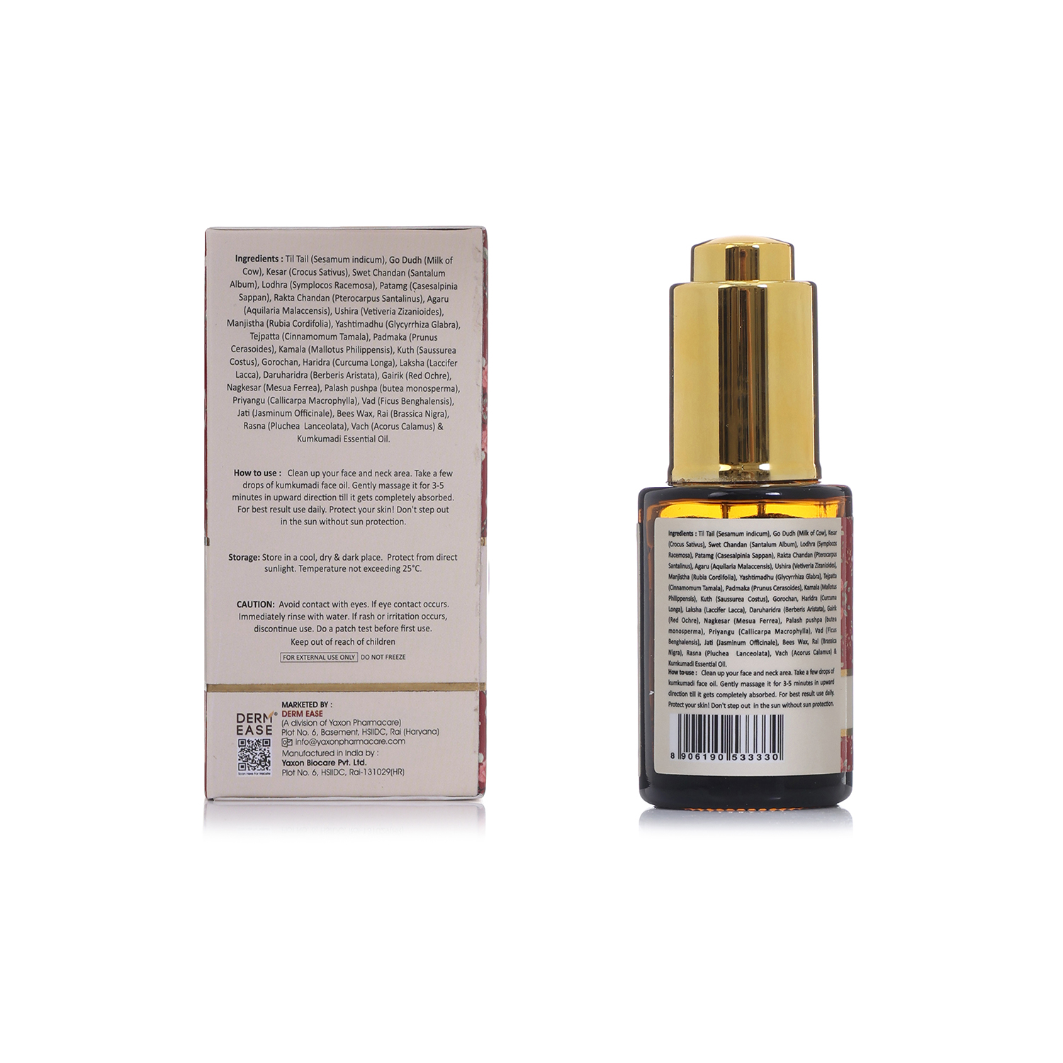 DERM EASE KUMKUMADI FACE OIL