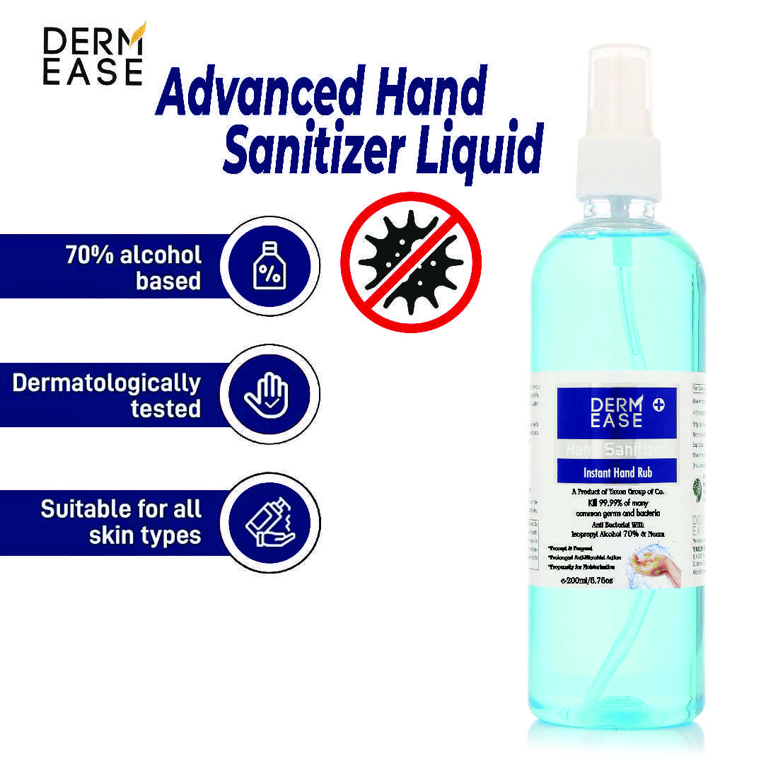 DERM EASE MIST PUMP SPRAY Hand Sanitizer 200ml