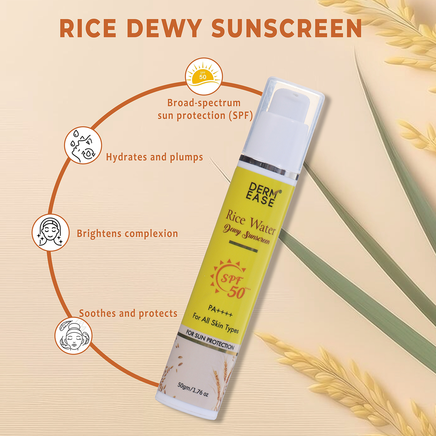 DERM EASE RICE WATER DEWY SUNSCREEN