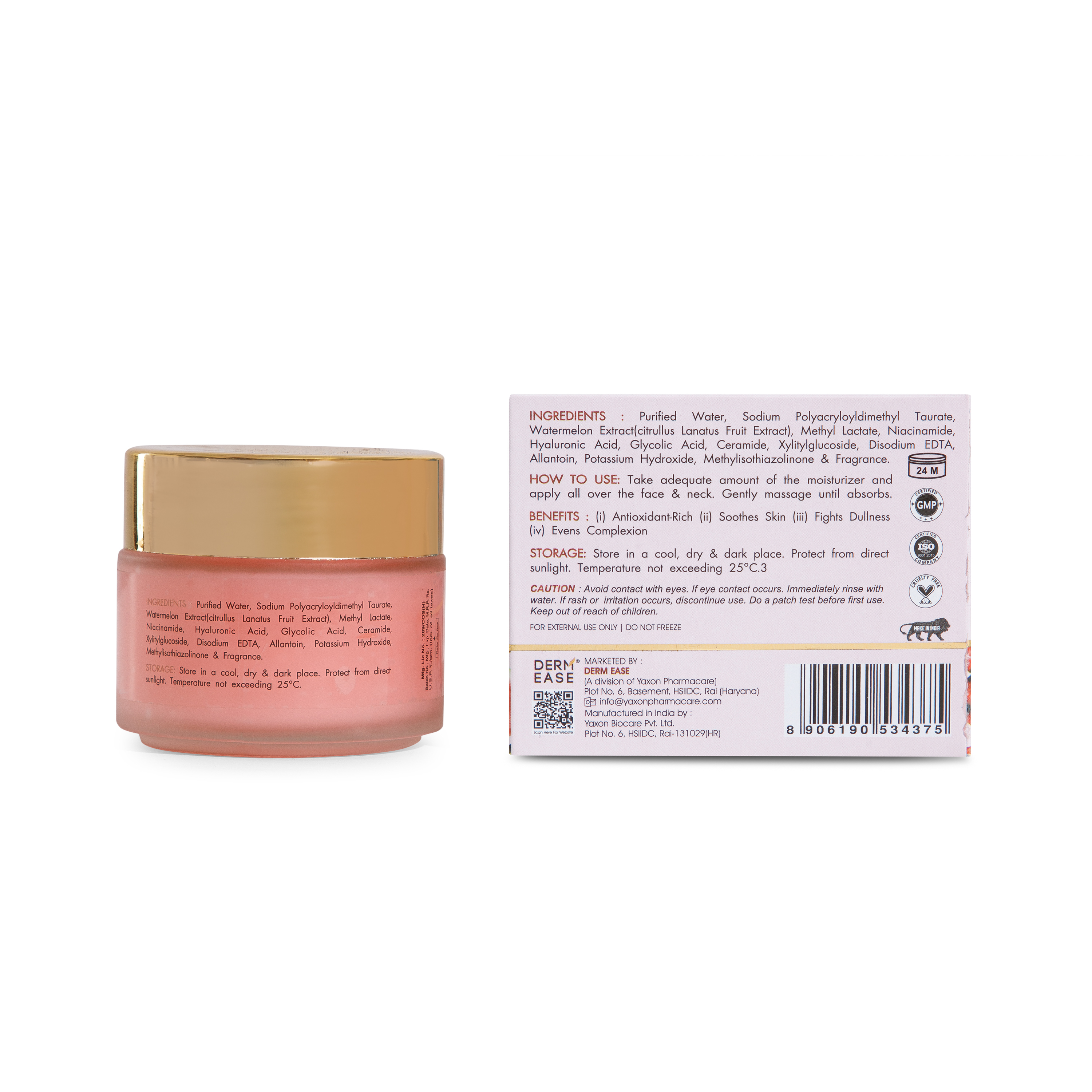 DERM EASE WATERMELON GEL MOISTURIZER