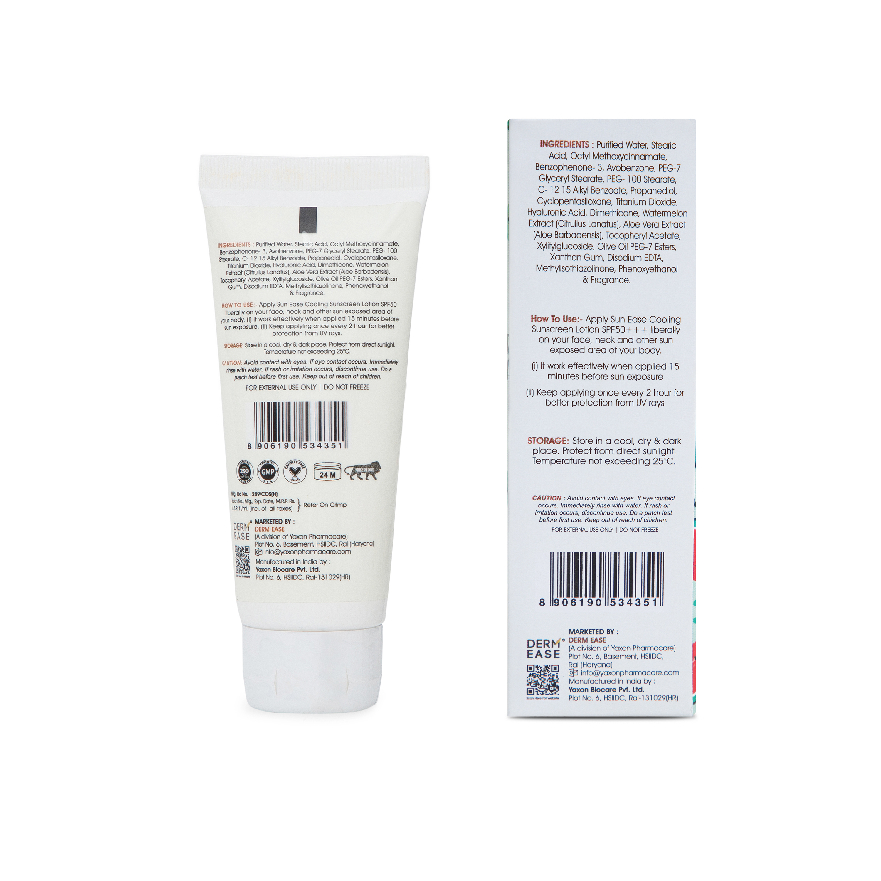 DERM EASE SUN EASE COOLING SUNSCREEN SPF 50