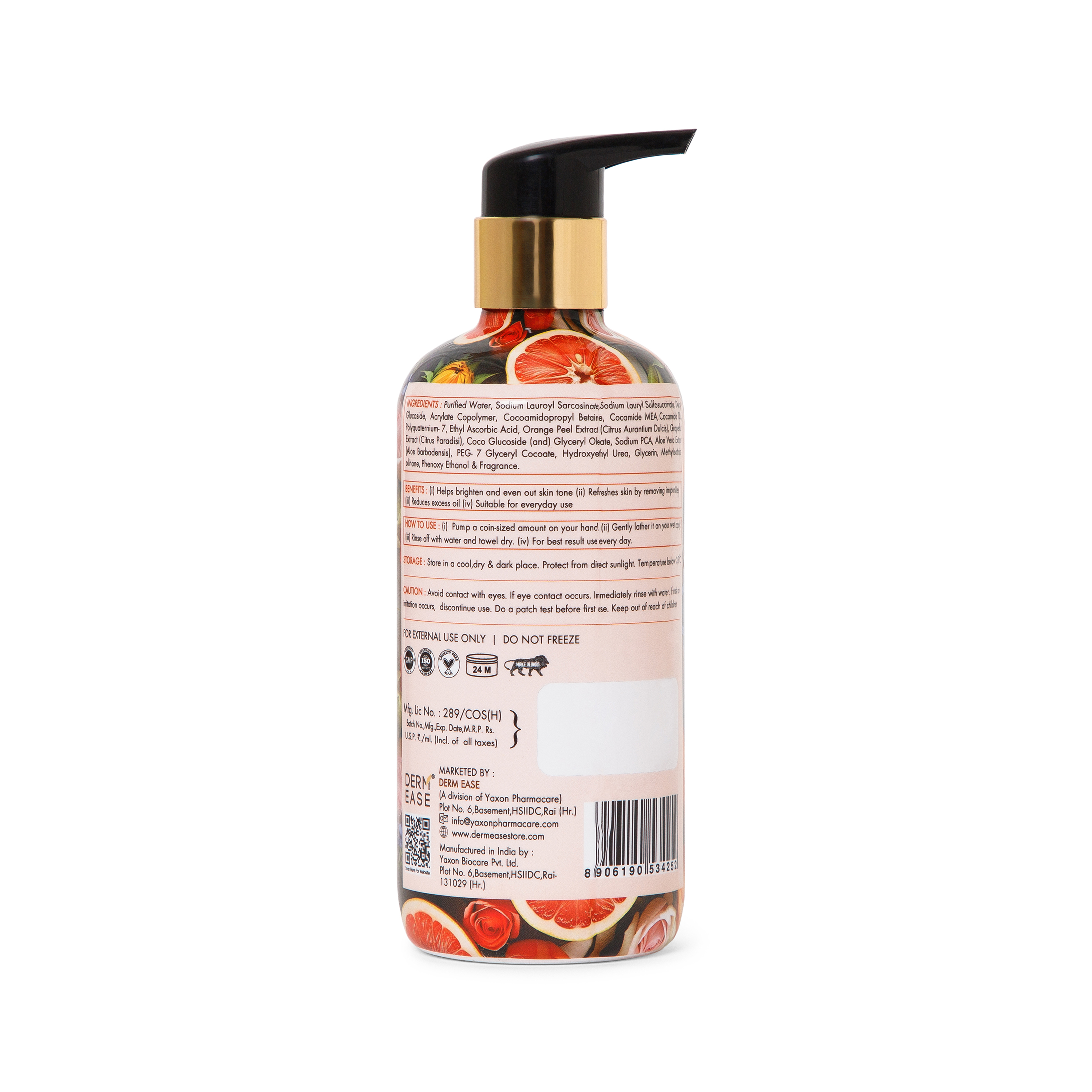 DERM EASE GRAPEFRUIT BODY WASH
