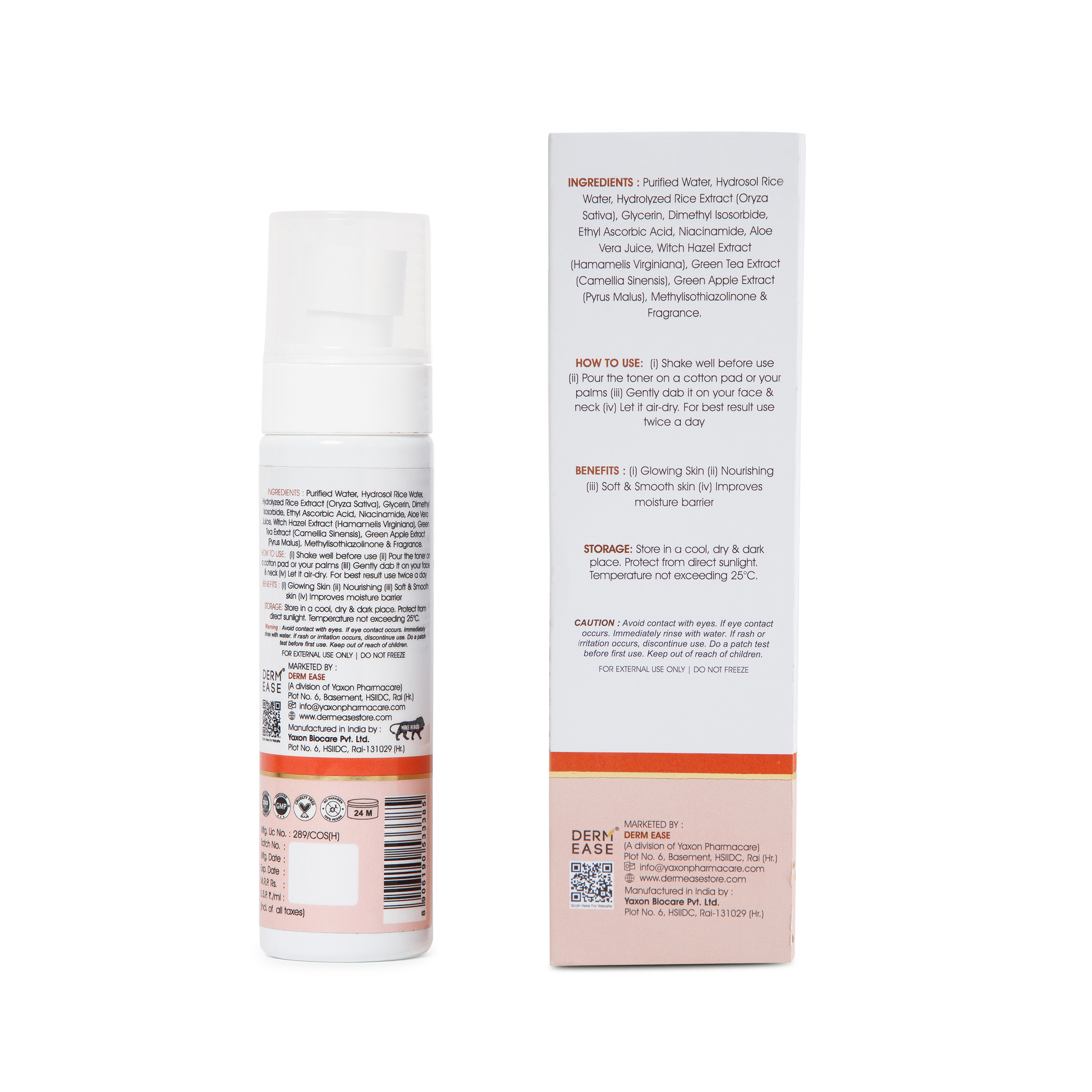 DERM EASE RICE TONER