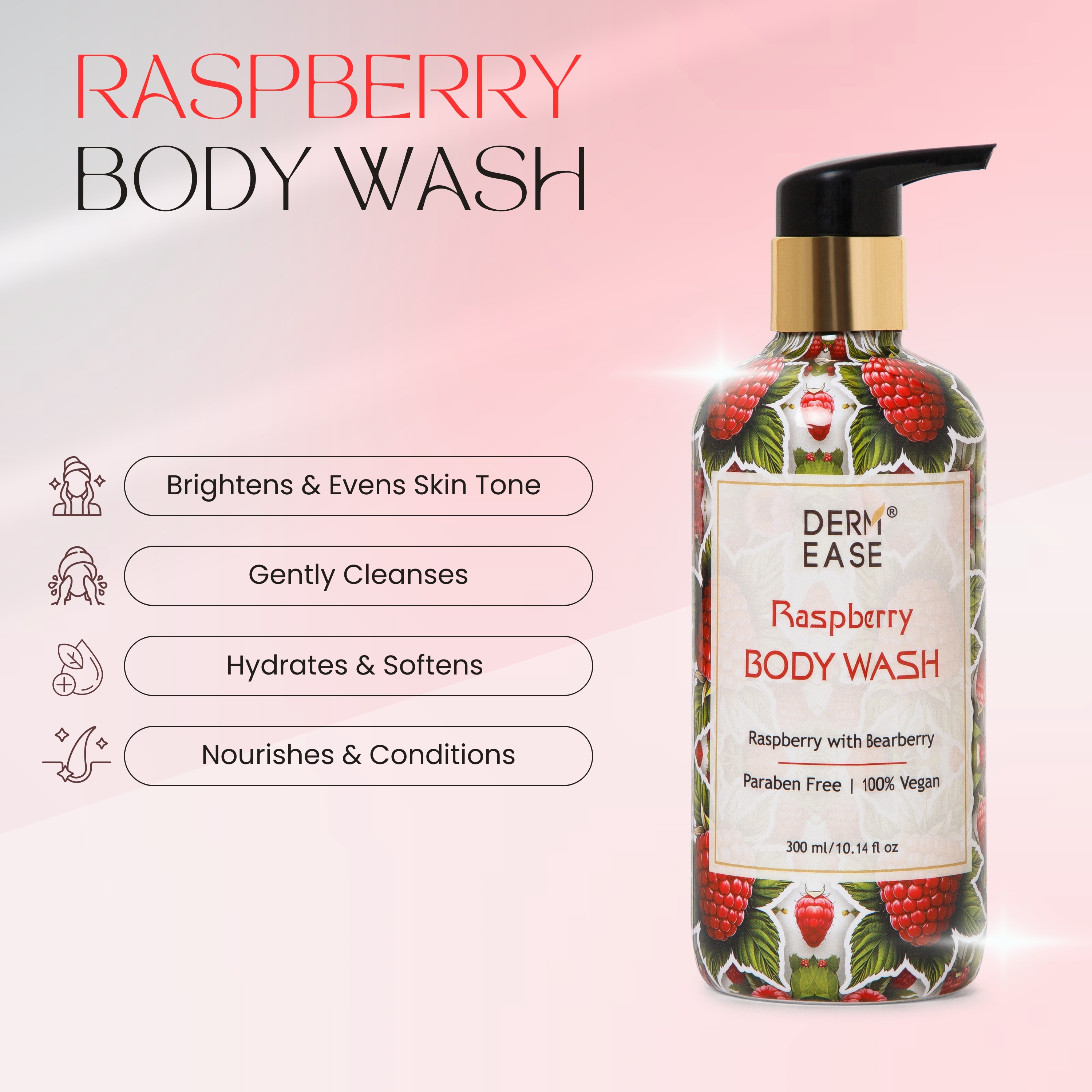 DERM EASE RASPBERRY BODY WASH