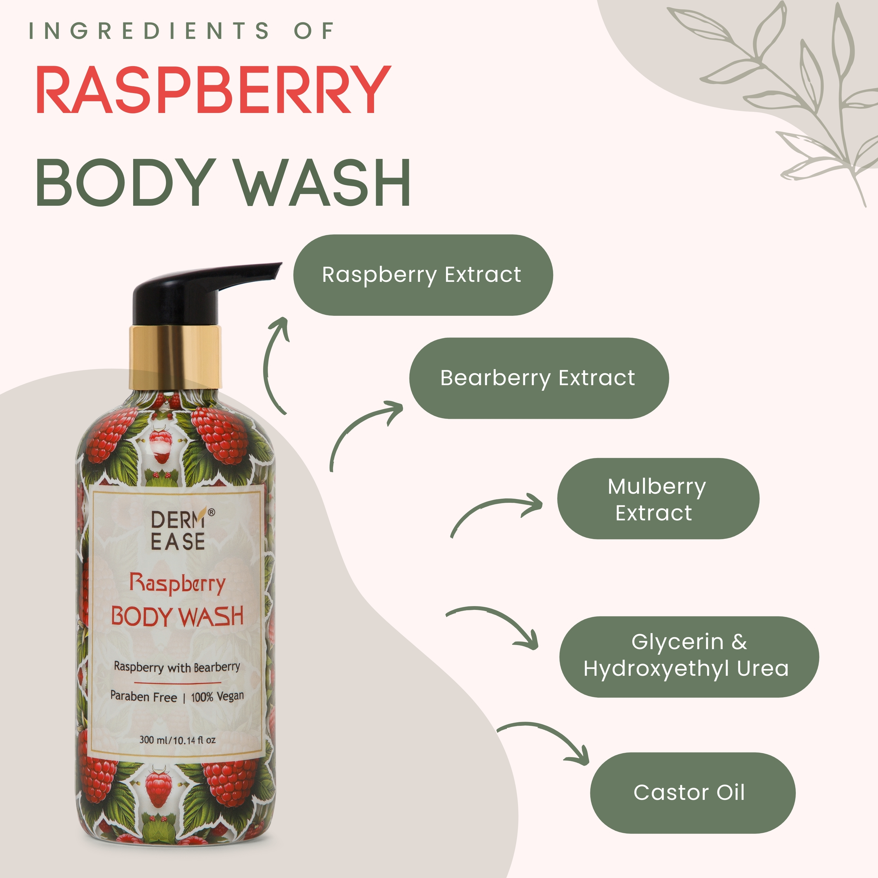 DERM EASE RASPBERRY BODY WASH