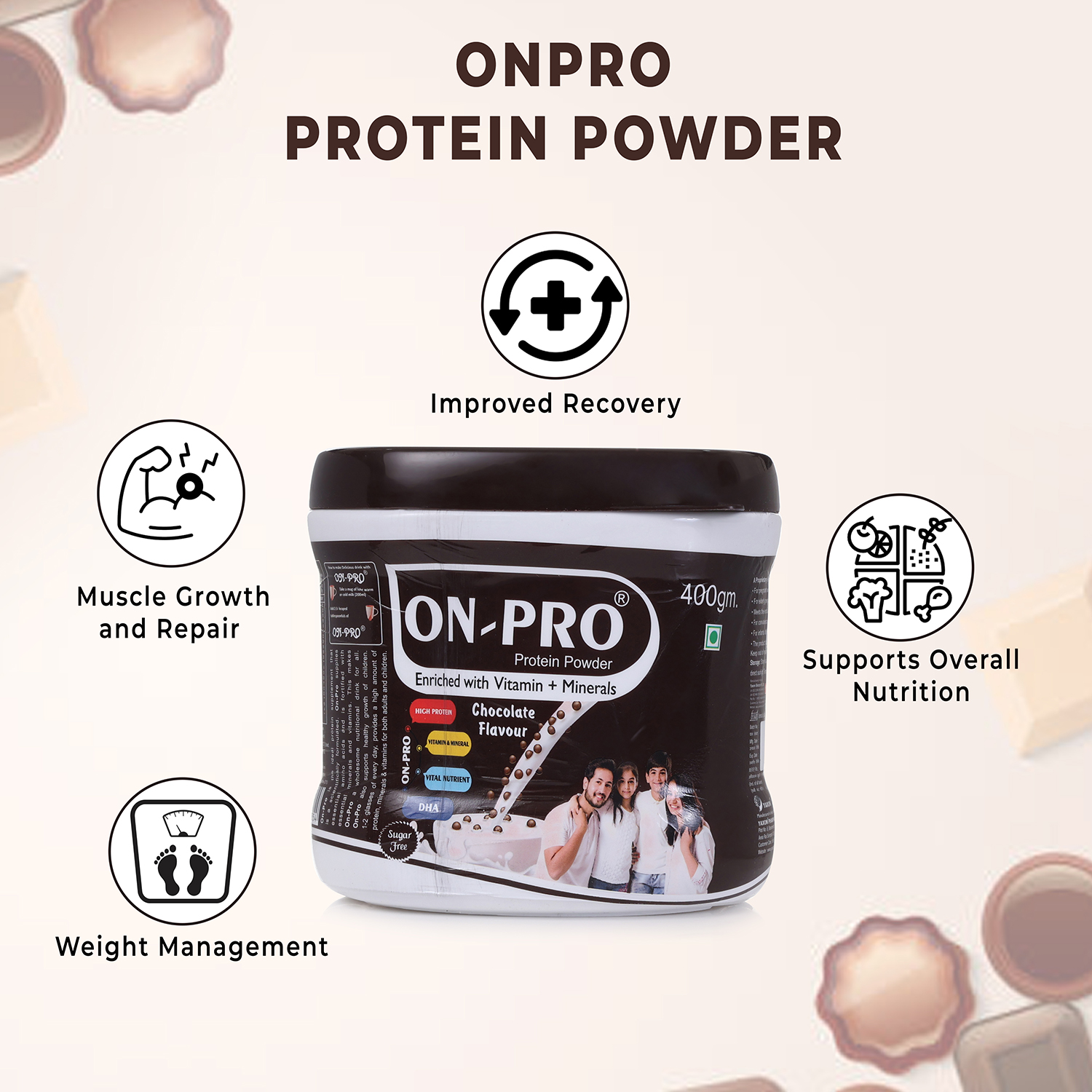ON PRO Chocolate Protein Powder Oval Jar