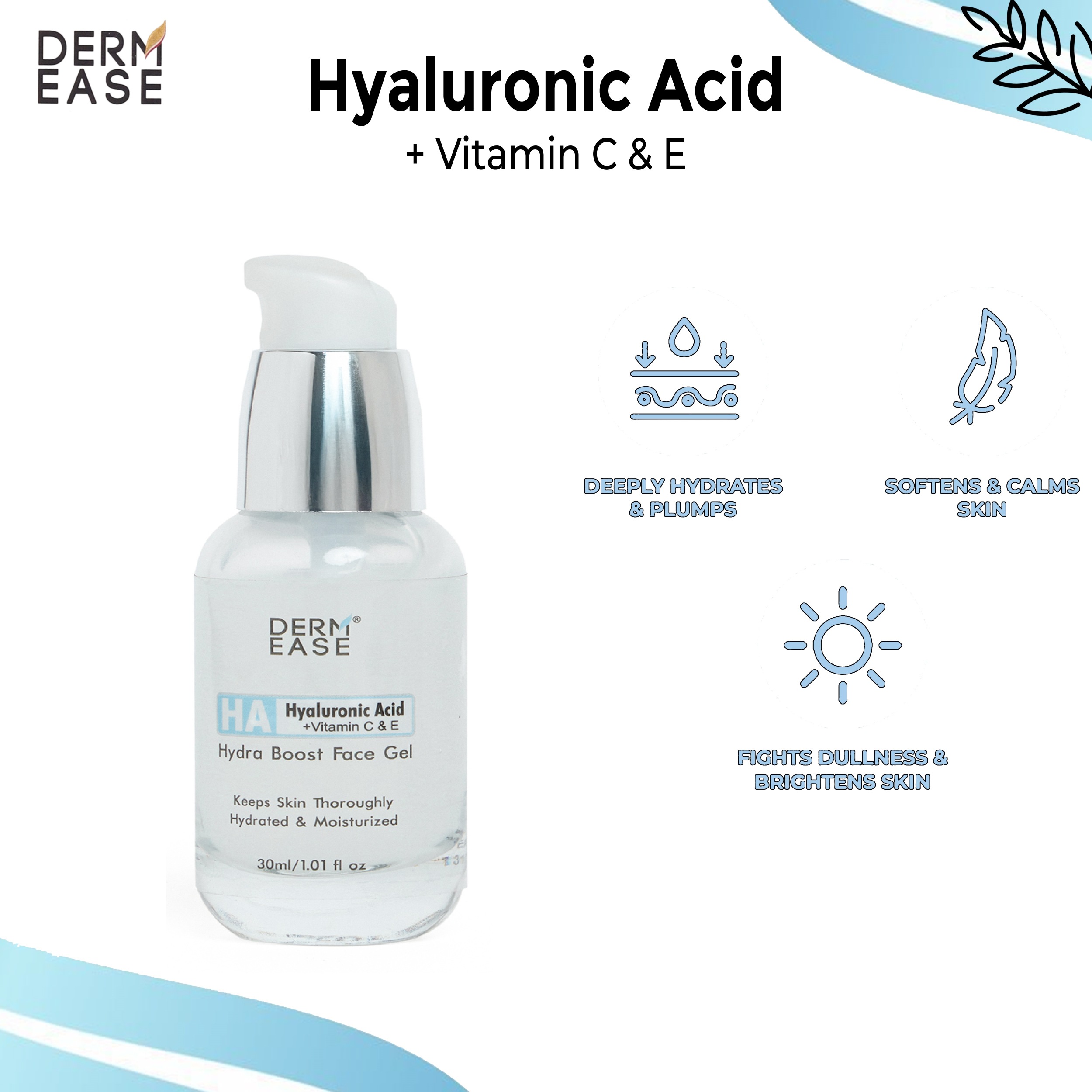 DERM EASE HA HYALURONIC ACID VITC & E GEL