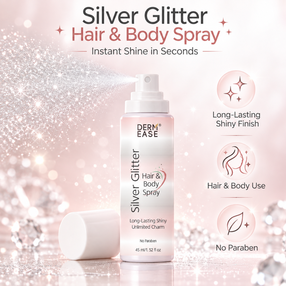 SILVER GLITTER HAIR & BODY SPRAY