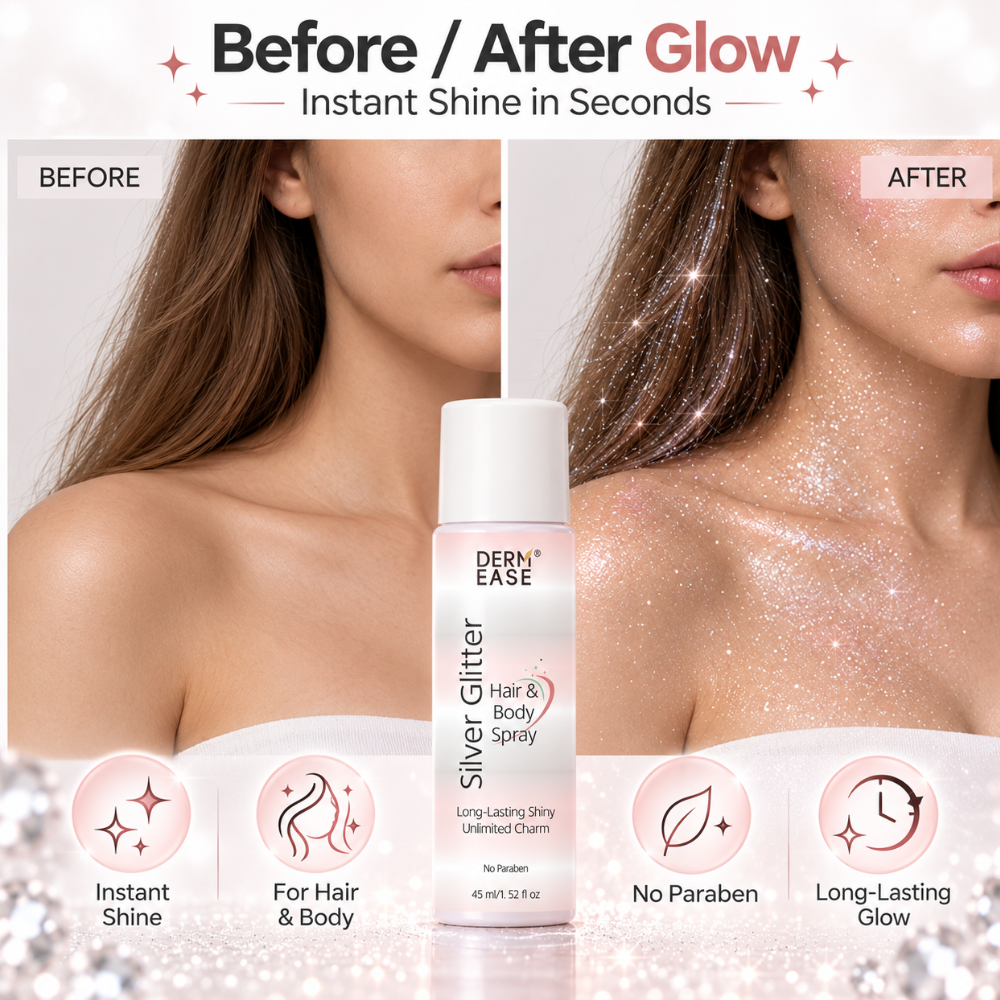 SILVER GLITTER HAIR & BODY SPRAY