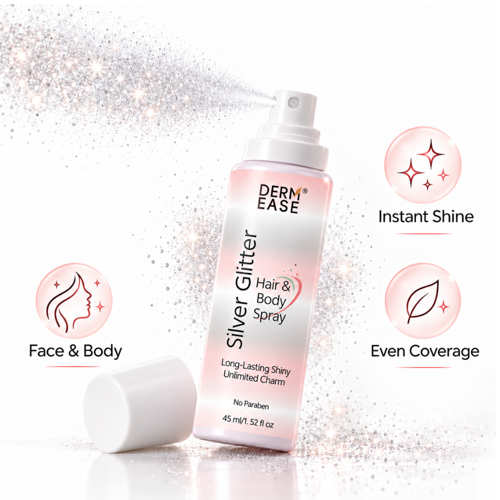 SILVER GLITTER HAIR & BODY SPRAY