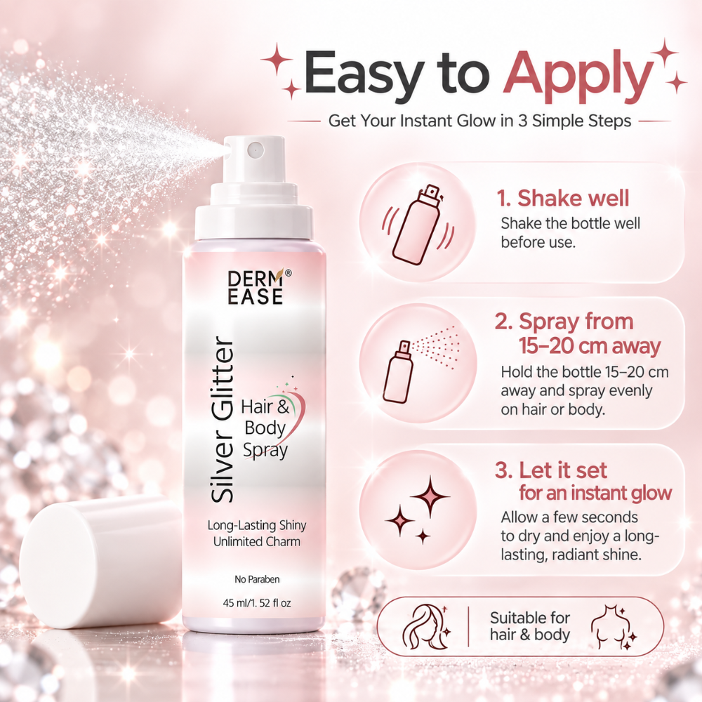 SILVER GLITTER HAIR & BODY SPRAY