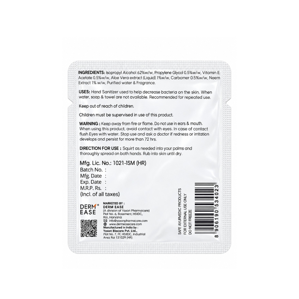 Hand Sanitizer Sache 2ml (Pack of 100)